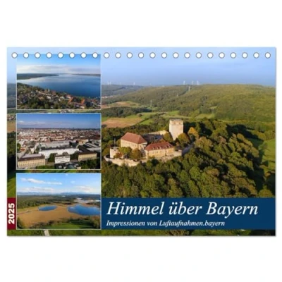 Abbildung von Himmel über Bayern (Tischkalender 2025 DIN A5 quer), CALVENDO Monatskalender