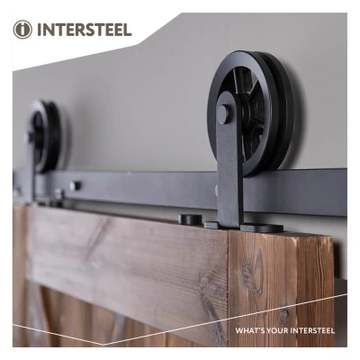 Abbildung von Intersteel Schiebetürsystem Wheel Top mattschwarz