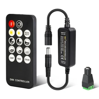 Abbildung von DoRight LED Controller für Einfarbig Streifen, DC 5V 12V 24V Fernbedienung Ersatz Dimmer/Schalter/Helligkeit mit Dynamikmodus Strip COB SMD