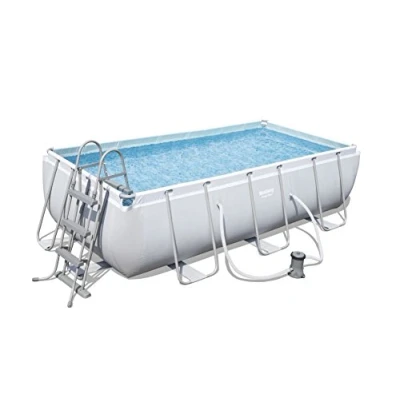 Abbildung von Bestway Power Steel Rectangular Frame Pool Set (404x201x100 cm), Stahlrahmenpool mit Filterpumpe