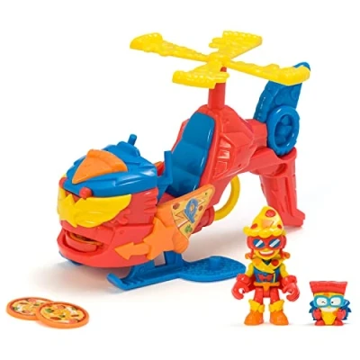 Abbildung von SUPERTHINGS RIVALS OF KABOOM Pizzacopter, Hubschrauber mit Pizza Scheibenwerfer, inkl. 1 Kazoom Kid und SuperThing