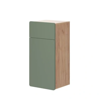 Abbildung von Vicco Midischrank Izan, Goldkraft Eiche/Grün, 36.6 x 76.6 cm mit Schublade und Tür