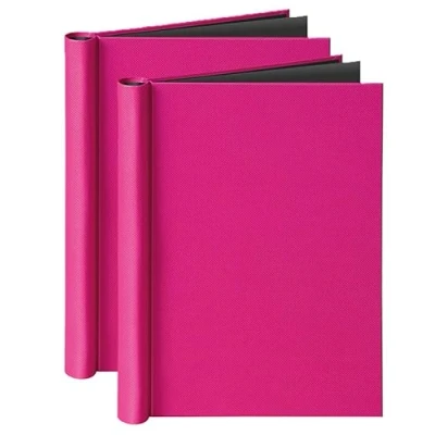 Abbildung von VELOFLEX 4944080 Klemmbinder DIN A4, mit Ledernarbung, Füllmenge max. 150 Blatt (2 Stück, pink, A4)