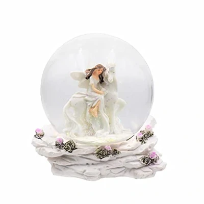 Abbildung von Geschenkestadl Schneekugel Einhorn mit (Elfe sitzt)