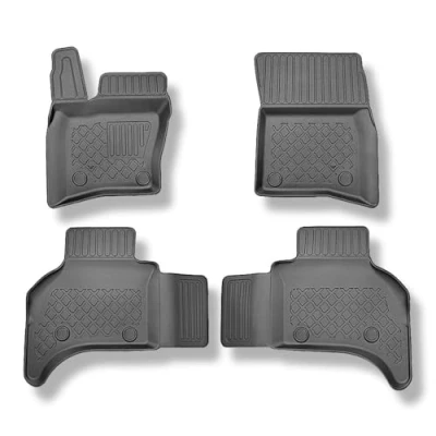 Abbildung von Mossa TPE Fußmatten Auto kompatibel mit Land Rover Defender L663 110 SUV (01.2020 ) schwarz Automatten Autoteppiche G