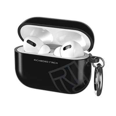 Abbildung von Richmond &amp; Finch Kompatibel mit Airpods Pro Hülle, Schwarz Schutzhülle Kompatibles Kabelloses Bluetooth Ladegerät, wasserdicht, stoßfest, Kratzfeste für