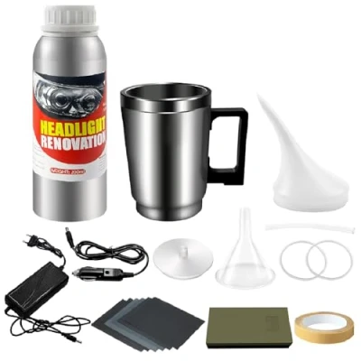 Abbildung von Yanxinanty Scheinwerfer aufbereitung Set，200ml Auto politur Set，Auto Scheinwerfer, Kratzer，vergilbung, verschwommenes Reparatur Restoration Set