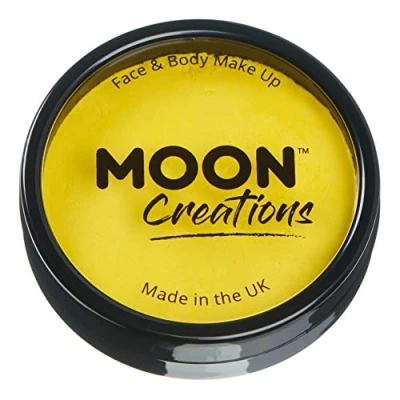 Abbildung von Moon Creations Pro Gesichts und Körper Make up, professionelle Farbfarben Kuchentöpfe für Gesichtsfarbe, Kostüme, Feste, Halloween Kinder, Erwachsene (hellgelb, 36 g)