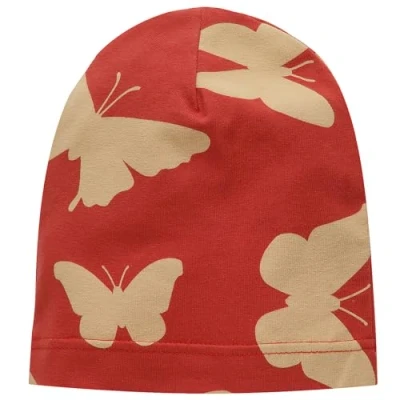 Abbildung von Pinokio dünne Beanie Mütze Imagine, rot Schmetterlingmuster Mädchen, Gr 47 53(47)