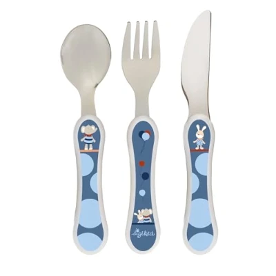 Abbildung von sigikid SET Elefant LOLO Lombardo 3 TLG Kinderbesteck für Kinder, Größe: One Size, Blau