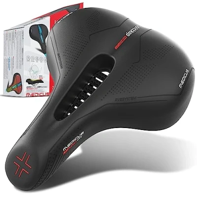 Abbildung von BÜCHEL WITTKOP Fahrradsattel mit innovativem 5 Zonen Medicus Konzept und orthopädischer Memory Foam Polsterung I bequemer Fahrrad Sattel für Damen &amp; Herren MTB, Trekking, City
