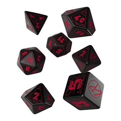 Abbildung von Q Workshop Cyberpunk Red RPG Würfel Set Schwarz &amp;amp Rot Sp