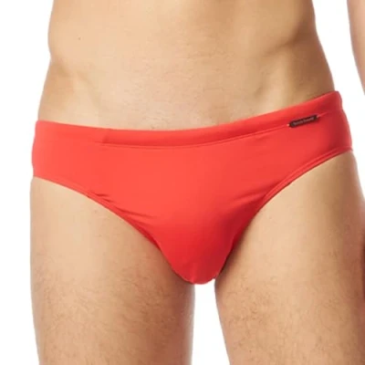 Abbildung von Bruno Banani WAVE LINE Badehose Slip, Herren, Größe: Small, Rot