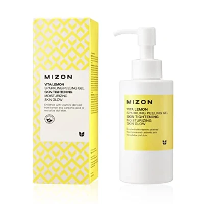 Abbildung von [MIZON] VITA LEMON Peeling Gel (145g) Koreanische Hautpflege Zitronenschalenöl und Mineralwasser festigt spendet Feuchtigkeit Porenpflege entfernt abgestorbene Zellen