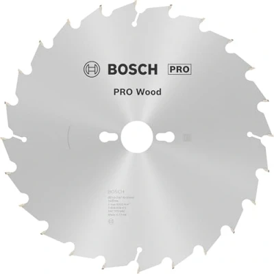 Abbildung von Bosch 1x PRO Wood Kreissägeblatt für Tischkreissägen mit Dehnungsschlitzen (für Weichholz, Hartholz, Ø mm, Professional Zubehör Tischkreissäge)