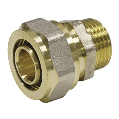 Abbildung von PipeTec Deutschland Gewindefitting Schraubfitting Übergang Kupplung 16x2 mm 1/2 Zoll AG Verbundrohr