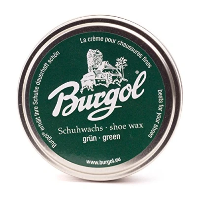Abbildung von Burgol Schuhwachs Lederpflege Schuhcreme shoe wax 100 ml Blechdose: Farbe: Grün