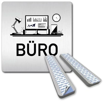 Abbildung von Türschilder24 XXL Schild Türschild 125 x mm Büro 1,5 Aluminium Vollmaterial 100% Made in Germany (Büro Pikto 002 + Abstandhalter)