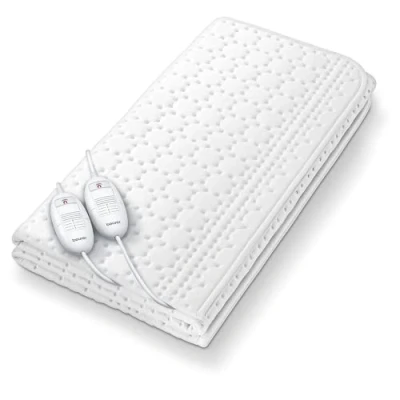 Abbildung von Beurer TS 26 Doppel Wärmeunterbett, extragroßes XXL Format mit separat einstellbaren Temperaturzonen für zwei Personen, Schalter je 3 Temperaturstufen, Maschinenwaschbar, 150 x 140 cm