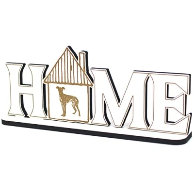 Abbildung von Deko Home Aufsteller Holz Galgo Español 28x12 cm Holzdeko zum Hinstellen Buchstaben Schriftzug Wohnzimmer Tischdeko Dekoration Fensterbank