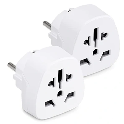 Abbildung von kwmobile 2x UK auf DE Schuko Reiseadapter Typ F für G Stecker Stromadapter, 5,80 cm