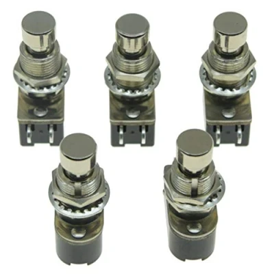 Abbildung von KAISH 5 Stück OFF (ON) SPST Momentary Soft Touch Push Button E Gitarre Effektschalter Pedal Fußschalter