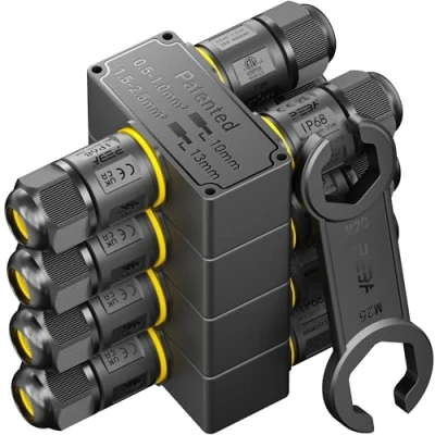 Abbildung von PEBA Kabelverbinder Wasserdicht 3 polig, Wege IP68 Wasserdichte 4 12 mm Kabeldurchmesser, Verteilerdose außen, Leiter, Verbindungsklemme mit Hebel für Outdoor, Abzweigdose Stück
