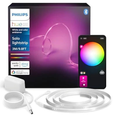 Abbildung von Philips Hue LED Streifen Indoor 3m, Smart Solo Lightstrip, Alexa, Google Assistant, Apple HomeKit