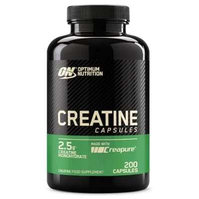 Abbildung von Optimum Nutrition Kreatin Kapseln mit 2500 mg nicht aromatisiertem Monohydrat pro Portion, Nahrungsergänzungsmittel zur Unterstützung der Leistung, 100 Portionen, 200