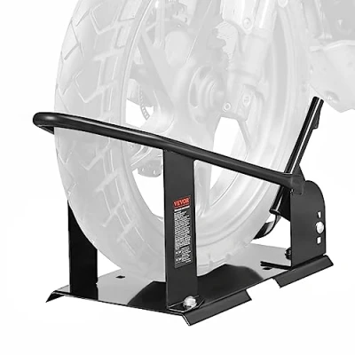 Abbildung von VEVOR Motorrad Radkeil, 816,5 kg Kapazität Radhalter, Hochleistungsstahl Vorderradständer mit 3 verstellbaren Löchern, für 381533,4 mm Off Road Motorräder, Standard Motorräder