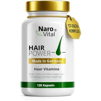 Abbildung von NaroVital Haar Vitamine Mit Biotin, Zink &amp; Selen für Männer Frauen 120 Kapseln, St.