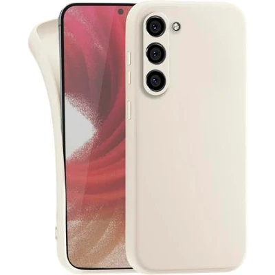 Abbildung von MyGadget Hülle für Samsung Galaxy S23 Plus robuste Silikon Schutzhülle TPU Case Slim Silikonhülle Back Cover Kratzfest Handyhülle Matt Beige