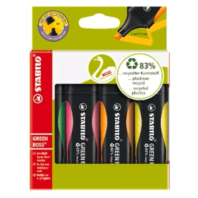 Abbildung von STABILO Marker GREEN BOSS Textmarker 2+5 mm 4er Set