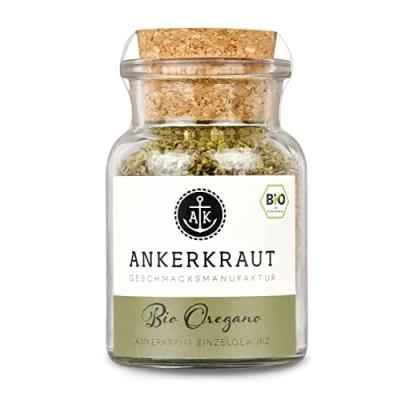Abbildung von Ankerkraut Bio Oregano, gerebeltes Küchen Kraut, 15 g im Korkenglas, Qualität zum selber Würzen, Gewürz mediterrane Küche für Pizza &amp; Pasta