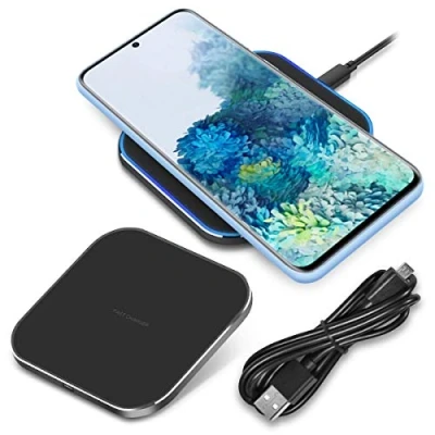Abbildung von QI Wireless Schnell Ladegerät kompatibel für Samsung Galaxy S20 / FE/Plus Charger Induktive Universal Schnellladestation