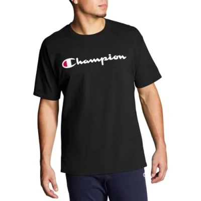 Abbildung von Champion Herren Graphic Jersey Tee T Shirt, Schwarz / Schwarz, L EU