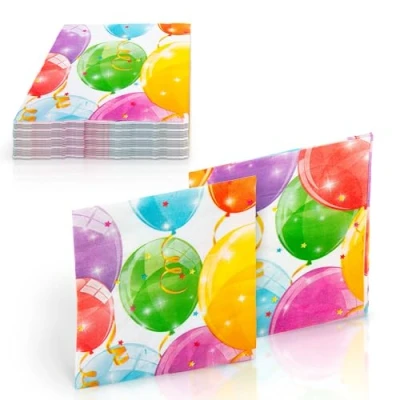 Abbildung von PROCOS Geburtstagsservietten Glossy Ballons 33 cm 20 Stk. Universal