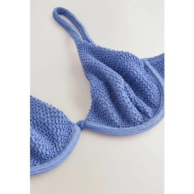 Abbildung von Next Regular FIT Crinkle NON Padded Wired Bikinitop, Damen, Größe: 75xDD, Steel blue