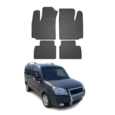 Abbildung von OMAC Gummi Fußmatten kompatibel mit FIAT Doblo 2000 2010 Automatten Schwarz 4tlg