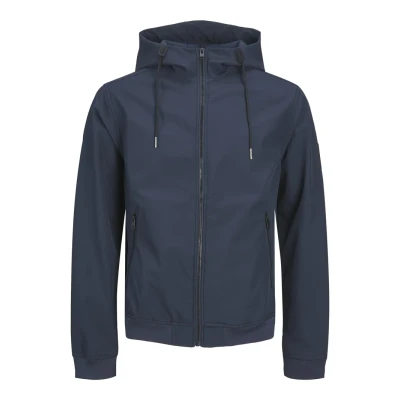 Abbildung von JACK&amp;JONES Herren Softshell Jacke mit Kapuze Funktions Outdoor Blouson Übergangs Jacket JJEBASIC