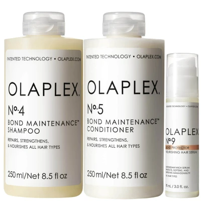 Abbildung von Olaplex Nourished Hair Essentials No.4, No.5 and No.9