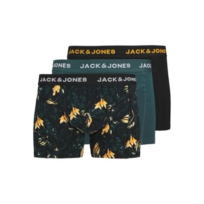 Abbildung von Jack &amp; Jones Jactyler Trunks 3 PACK Boxerbriefs, Herren, Größe: Medium, Black/deep teal