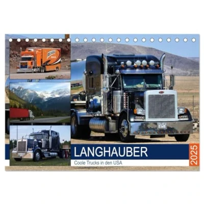 Abbildung von Langhauber. Coole Trucks in den USA (Tischkalender 2025 DIN A5 quer), CALVENDO Monatskalender