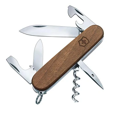 Abbildung von Victorinox Schweizer Taschenmesser, Spartan Wood, Multitool, Swiss Army Knife mit 10 Funktionen, Klinge, Dosenöffner