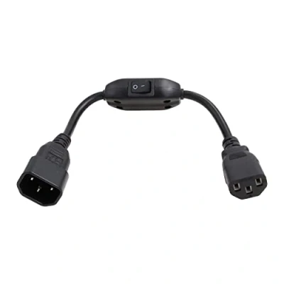Abbildung von ZBLZGP C14 auf C13 UPS/PDU Verlängerungsnetzkabel, IEC 320 Buchse Stecker mit 10 A Ein/Aus Schalter Netzadapterkabel