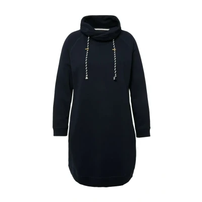 Abbildung von Ulla Popken Stehkragen Langarm Taschen Freizeitkleid, Damen, Größe: 46/48, Marine