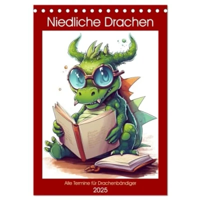 Abbildung von Niedliche Drachen (Tischkalender 2025 DIN A5 hoch), CALVENDO Monatskalender