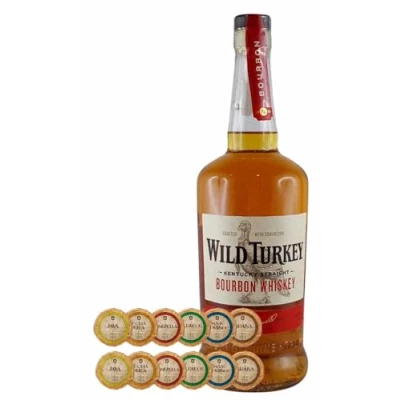 Abbildung von Wild Turkey 81 Proof Kentucky Straight Bourbon Whiskey + 12 Edelschokoladen in 6 Sorten
