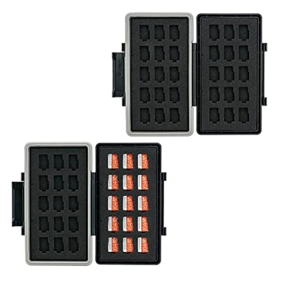 Abbildung von JJC Speicherkarten Etui für 30 Micro SD/SDXC/SDHCSD CADR, Box Tragetasche, MSD Kartenhalter Aufbewahrung