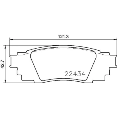 Abbildung von HELLA 8DB 355 025 121 Bremsbelagsatz nicht für Verschleißwarnanzeiger vorbereitet TOYOTA: C HR, RAV4 V, Camry VIII Limousine, LEXUS: UX, RX IV, ES VII